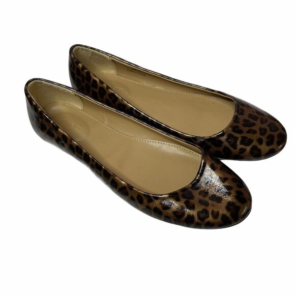 J.CREW Shoes - J. Crew Shoes Womens 7 Leopard Print Flats Patent Leather Slip On